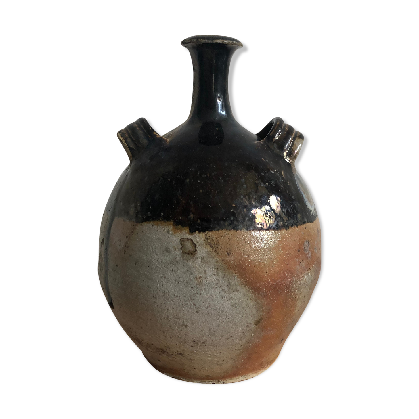 Old glazed terracotta jar
