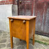 Marble and wood bedside table