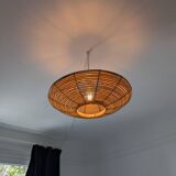 Designer rattan circle pendant light