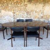 Expandable Scandinavian rosewood dining table by CJ Rosengaarden, circa 60's