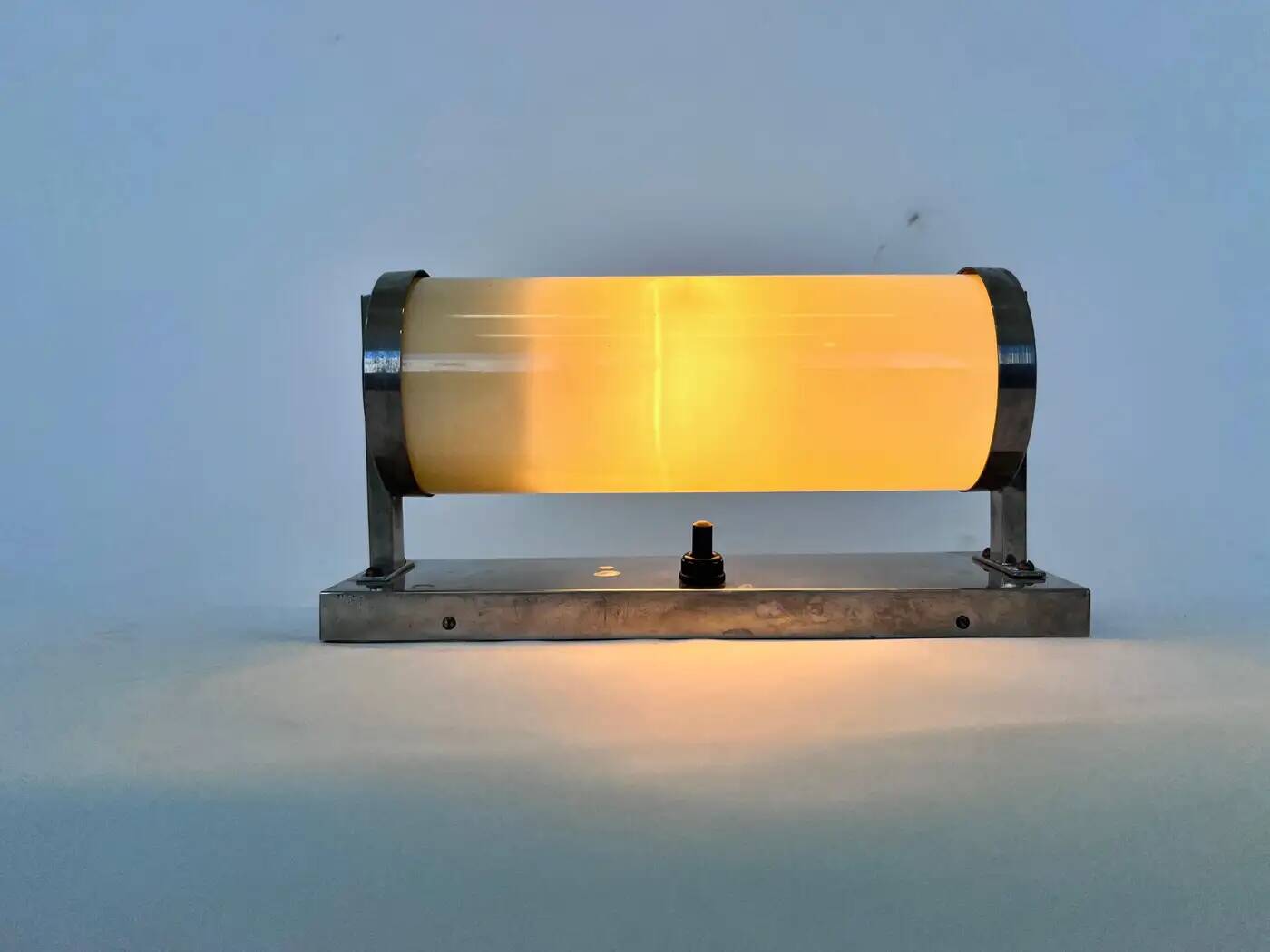 Chrome design Bauhaus wall lamp, 1930s - Czechoslovakia