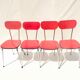 Lot 4 chaises formica rouge