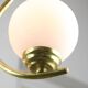 Mid-Century Italian Brass and Opaline Chandelier