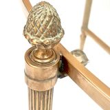 Coffee table brass and round glass design 1960