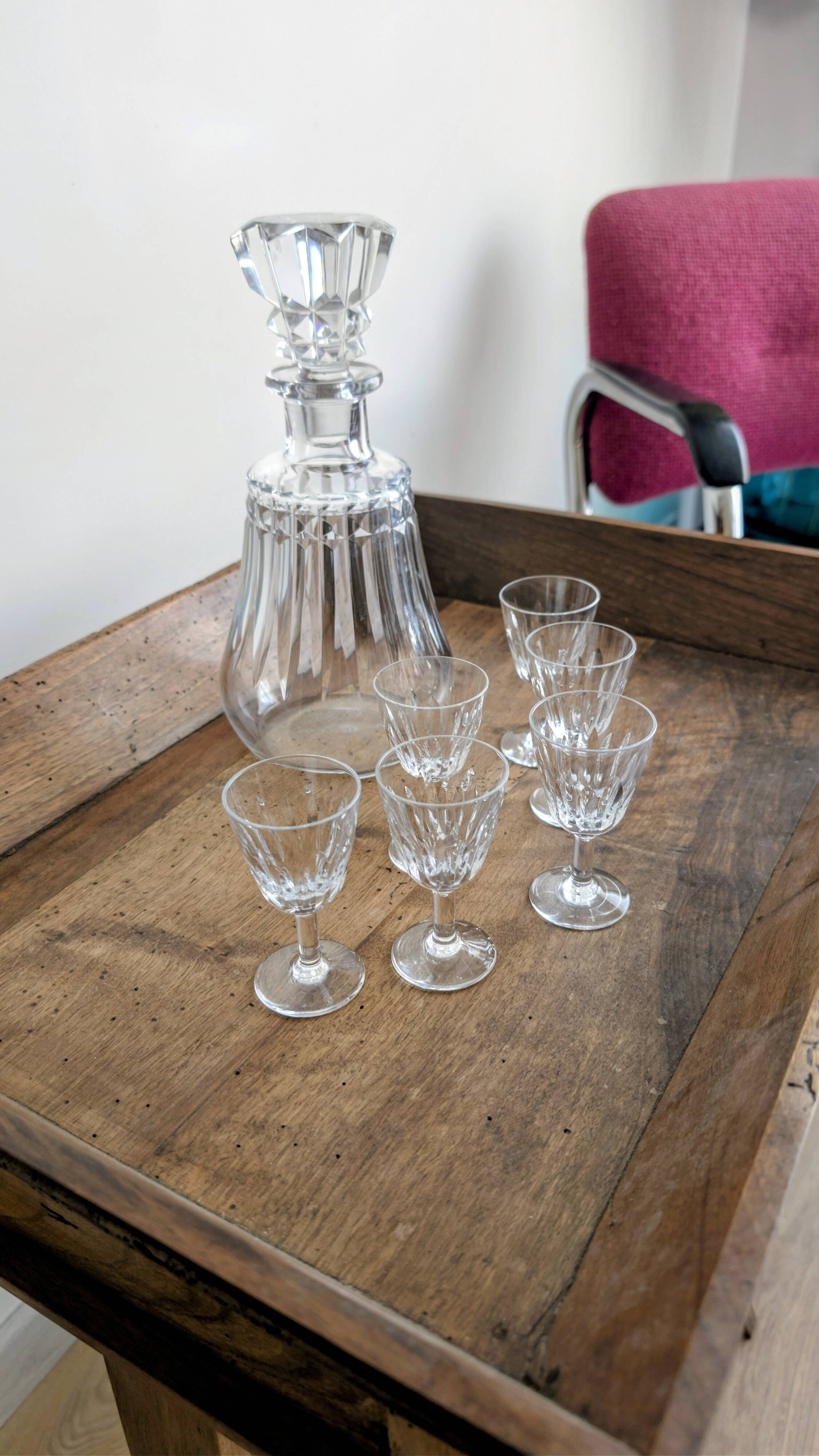 Baccarat crystal liqueur service – refined set - 7 pieces