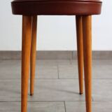 Baumann low stool from the 60s in brown leatherette