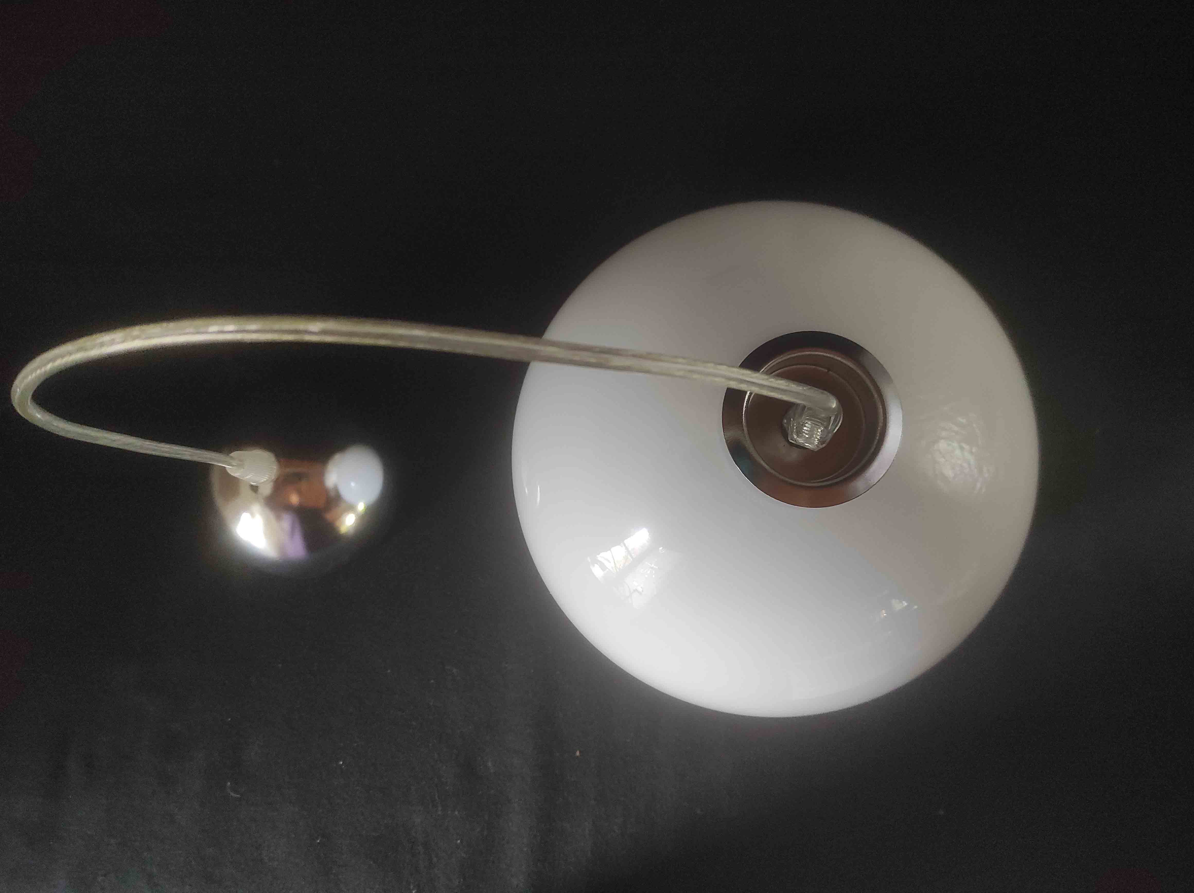 Opaline white globe pendant light