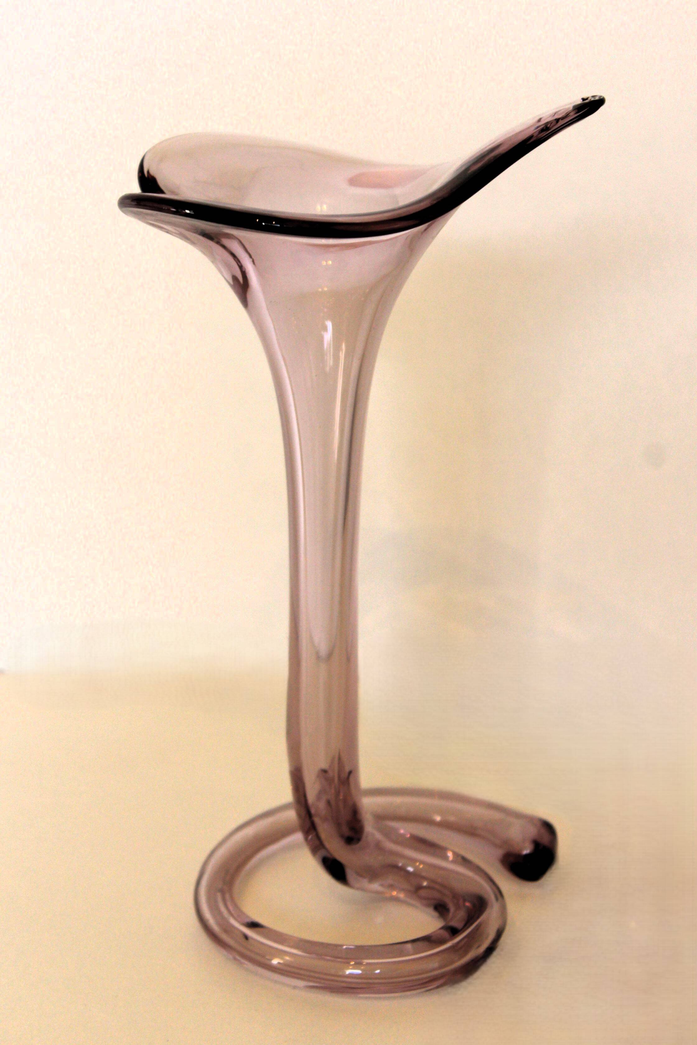 Vase soliflore arum en verre soufflé