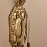 Pair of Large Early-Century Sweden Brass Sconces