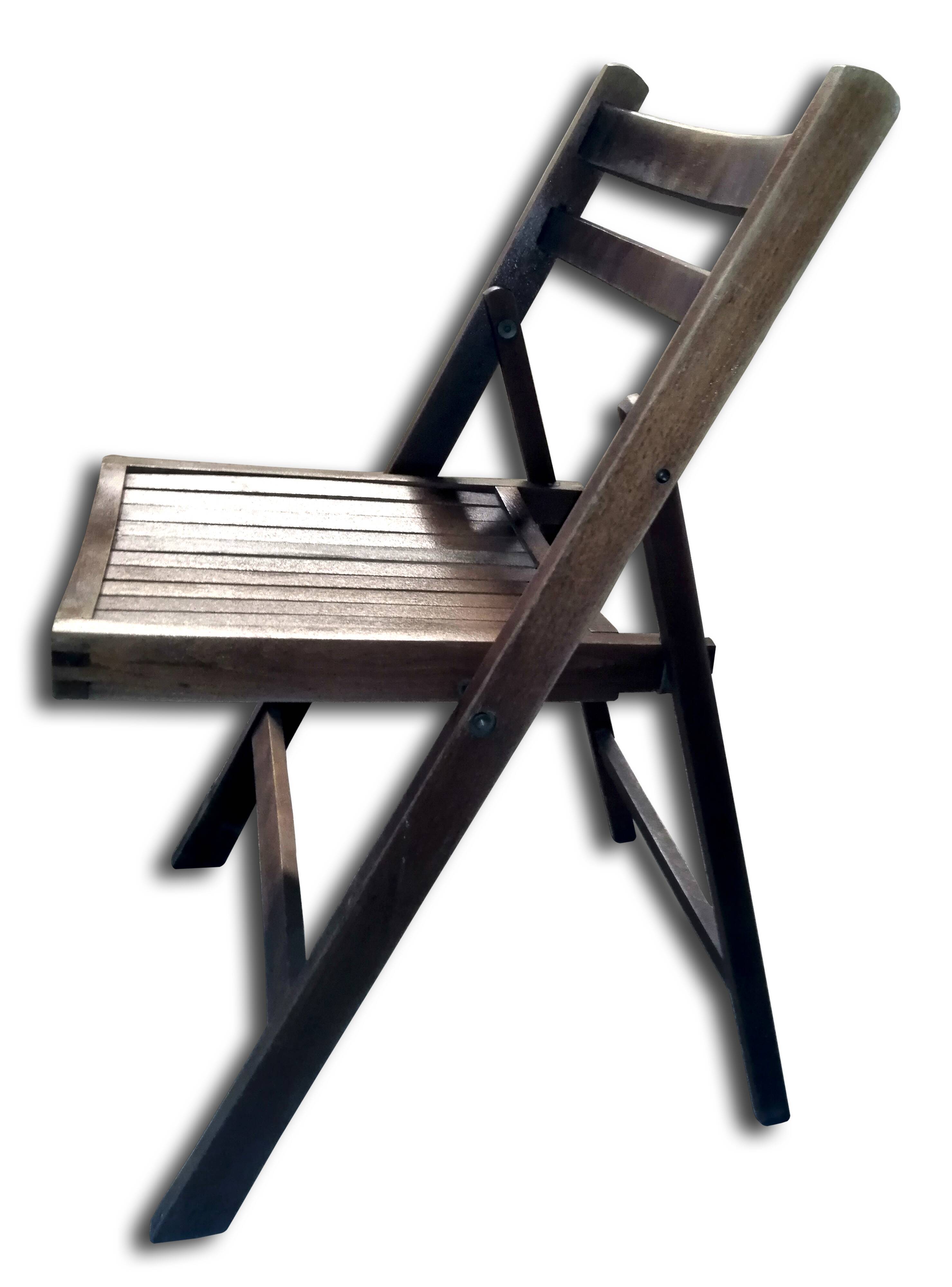 Paire de chaises pliantes en bois vintage