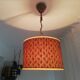 Orange Ceiling lamp vintage 70s made of straw