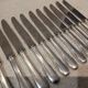 12 silver-plated dessert knives by Christofle Cluny with stripes