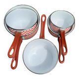 5 casseroles émaillées "vichy" sitram