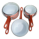 5 sitram “vichy” enameled saucepans