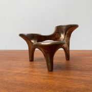Vintage German brutalist metal candlestick by Harjes