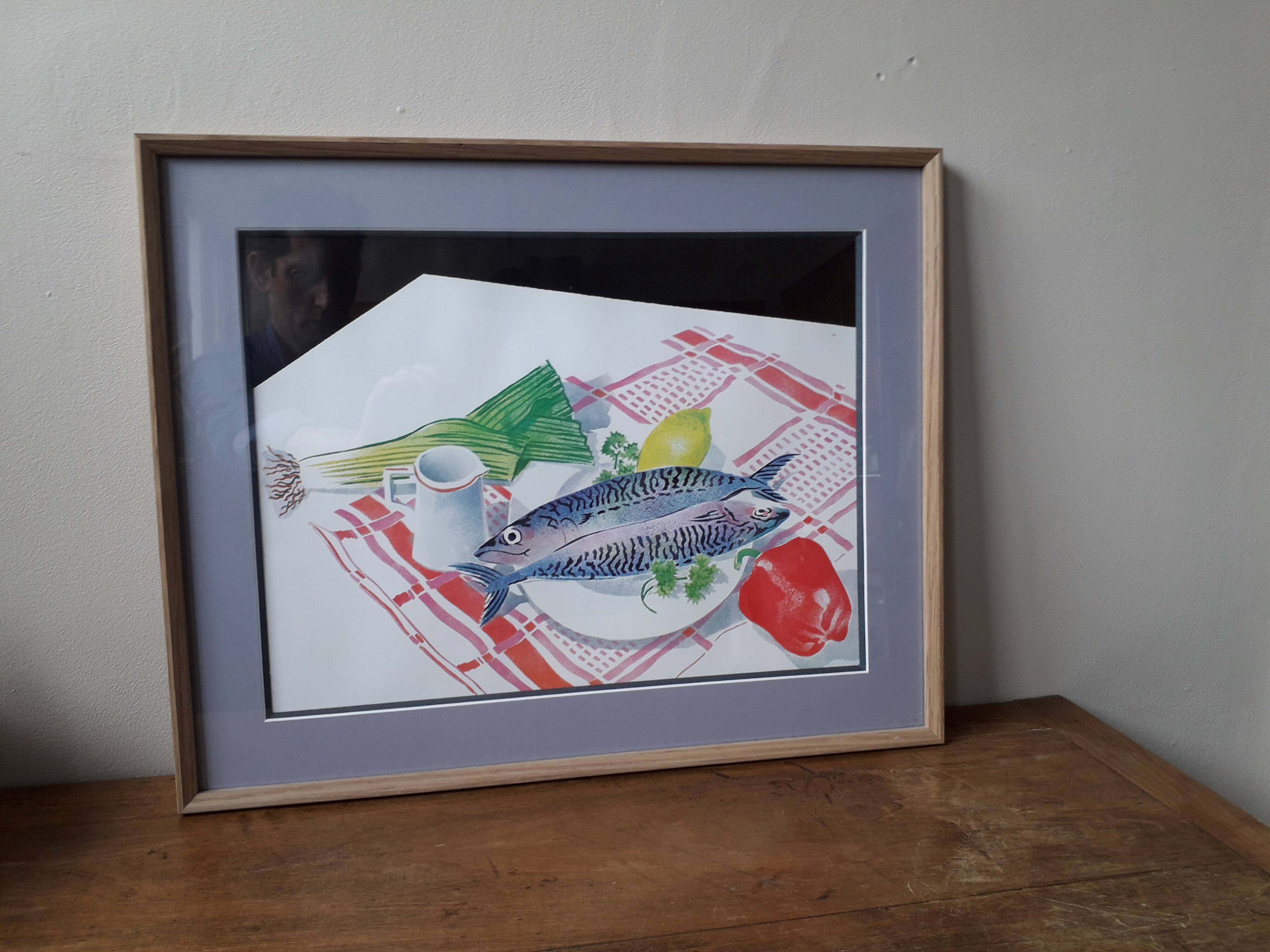 Vintage English illustration representing a still life