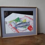 Vintage English illustration representing a still life