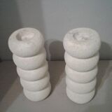 Pair of stone candlesticks