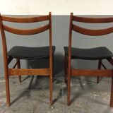 Pair of exotic wooden scandinavian chairs