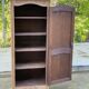 Renovated Louis XV bonnetière dormitory wardrobe in solid oak.