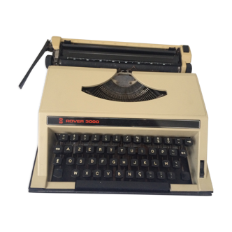 Machine à écrire portable, typewriter, ROVER 3000, en metal beige, made in italy, vintage