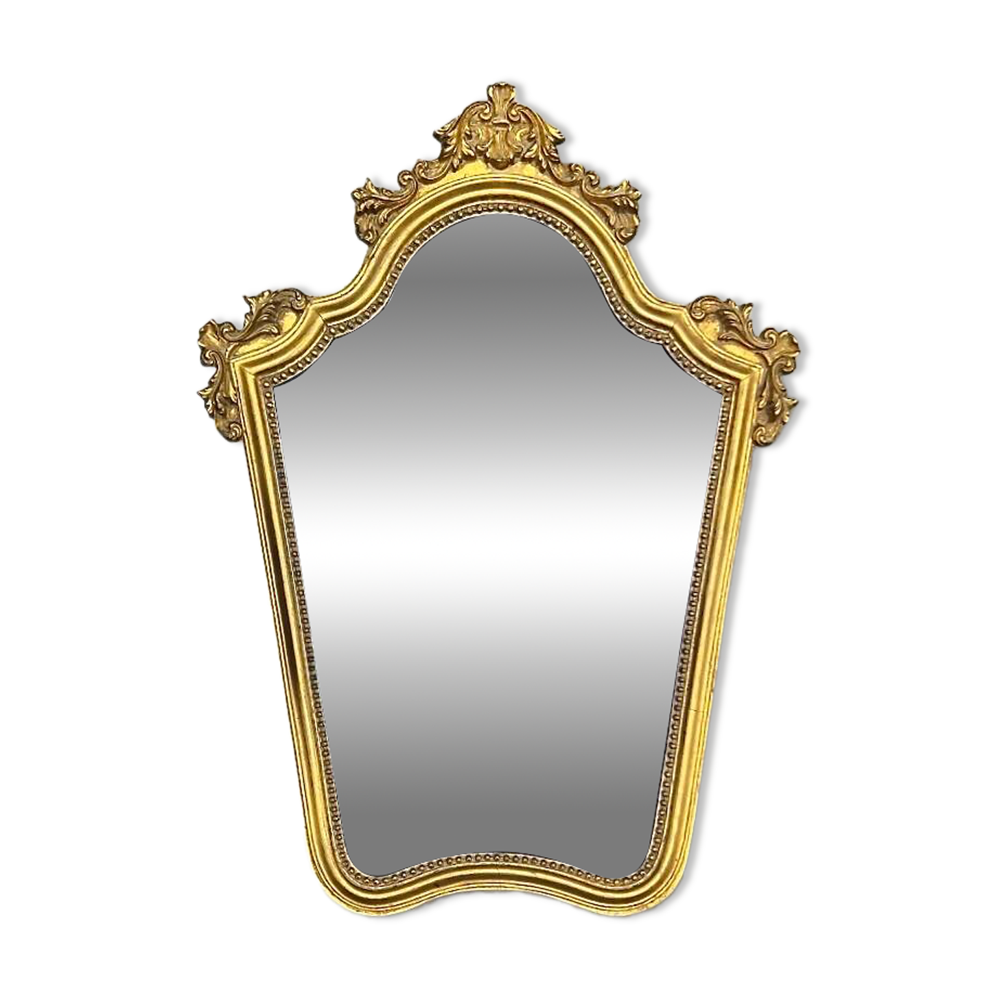 Large antique wall mirror in carved gilded wood – height: 85 cm