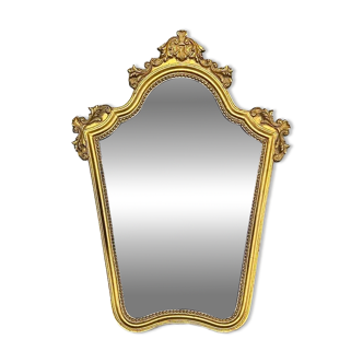 Large antique wall mirror in carved gilded wood – height: 85 cm