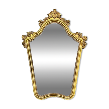Large antique wall mirror in carved gilded wood – height: 85 cm