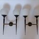Pair of gold and lay sconces Arlus 1960