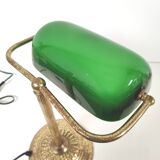 Banker lamp notary golden opaline green