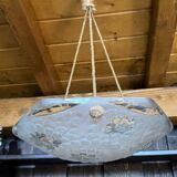 Art Deco glass press basin suspension signed Degue