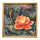 Original Swedish Oil on Canvas – “Yellow Rose” by B. Högsk – Signed – Vintage & Framed – 33 × 33 cm (13" × 13")