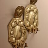 Pair of Large Early-Century Sweden Brass Sconces