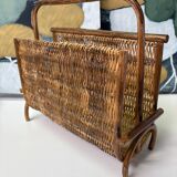 Rattan magazine rack