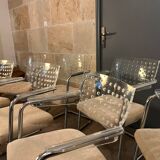 Set of 7 vintage space age plexi chairs