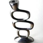 Circle candlestick by Matthew Hilton, aluminium, 1980s