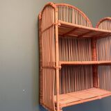 Rattan wall shelf