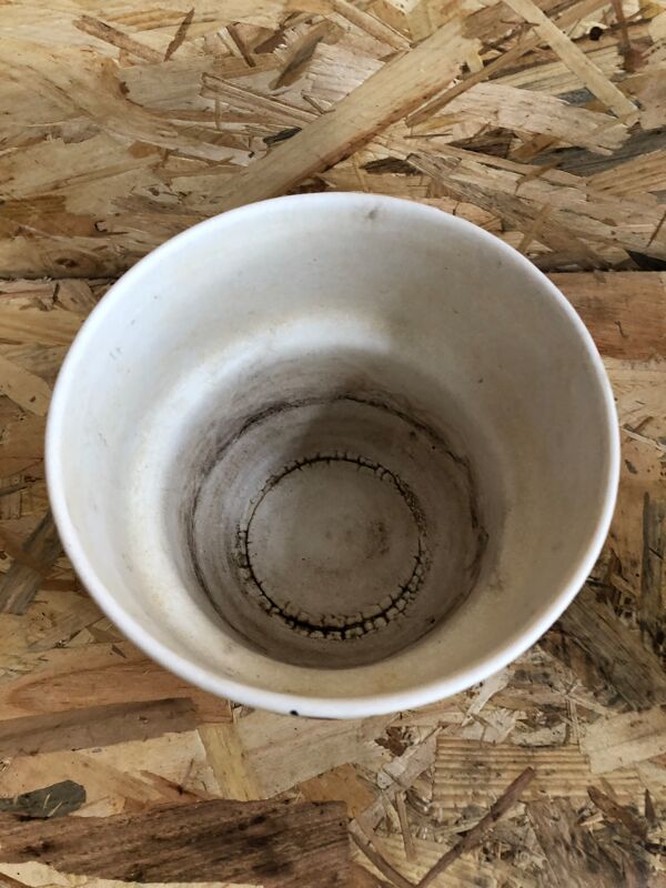 Lot 3 anciens caches pot Milet Sevres céramique décor roseaux vintage