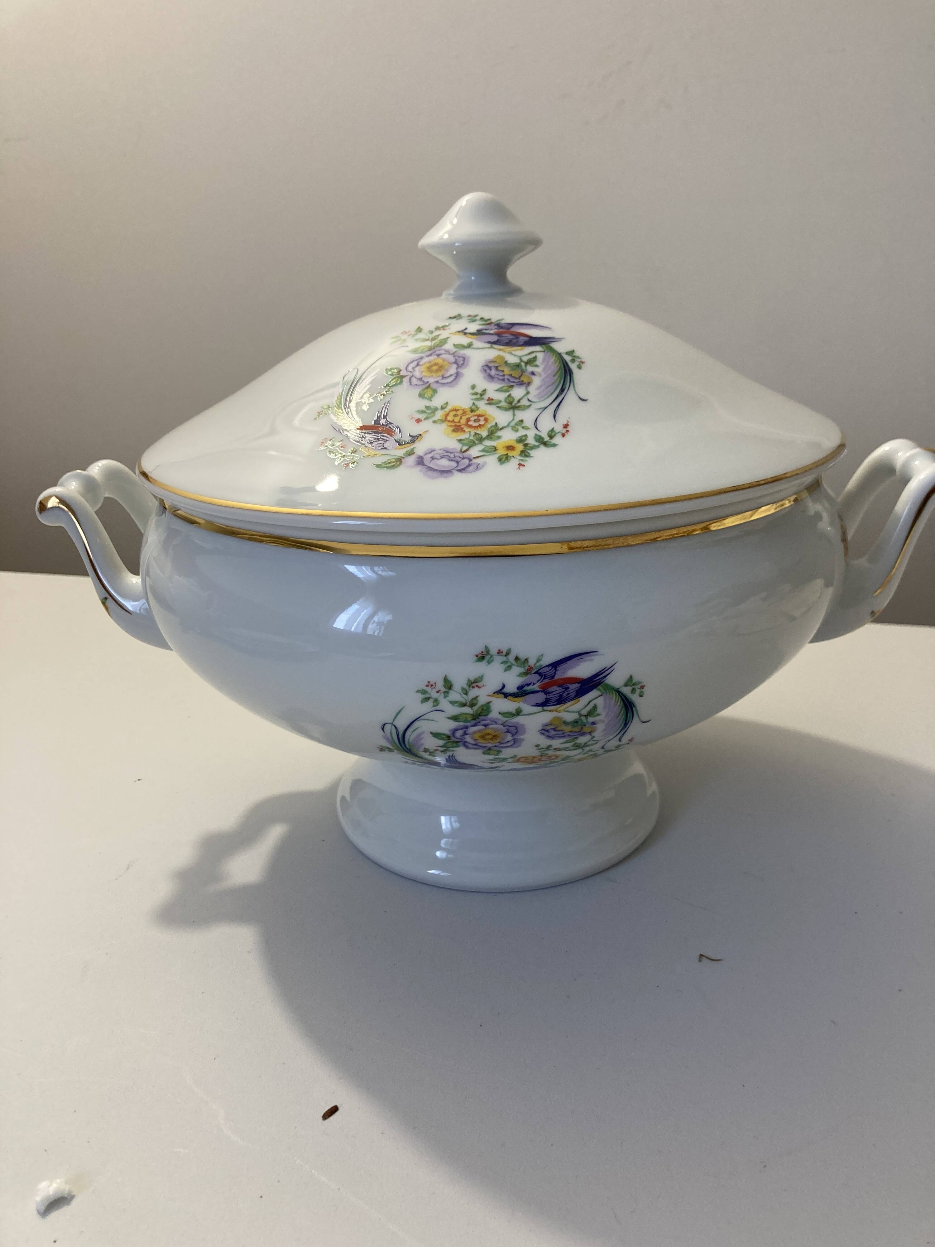 Limoges porcelain service paradise bird