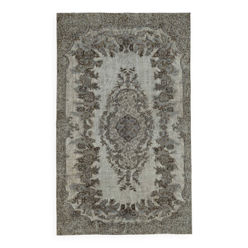 Overdyed Wool Vintage Handmade Carved Rug 164 cm x 267 cm