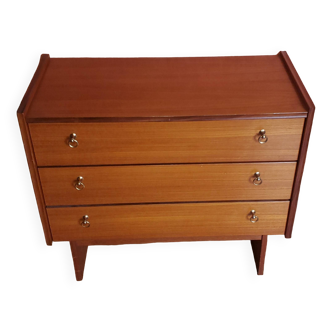 Vintage 3 drawer chest of drawers 1970