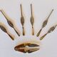 Set of 6 lobster forks and tongs, silver plated metal by Silea, circa 70