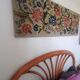 1970s wall tapestry with large multicoloured flowers