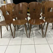 Set of 8 vintage Baumann bistro chairs from the 1970s.