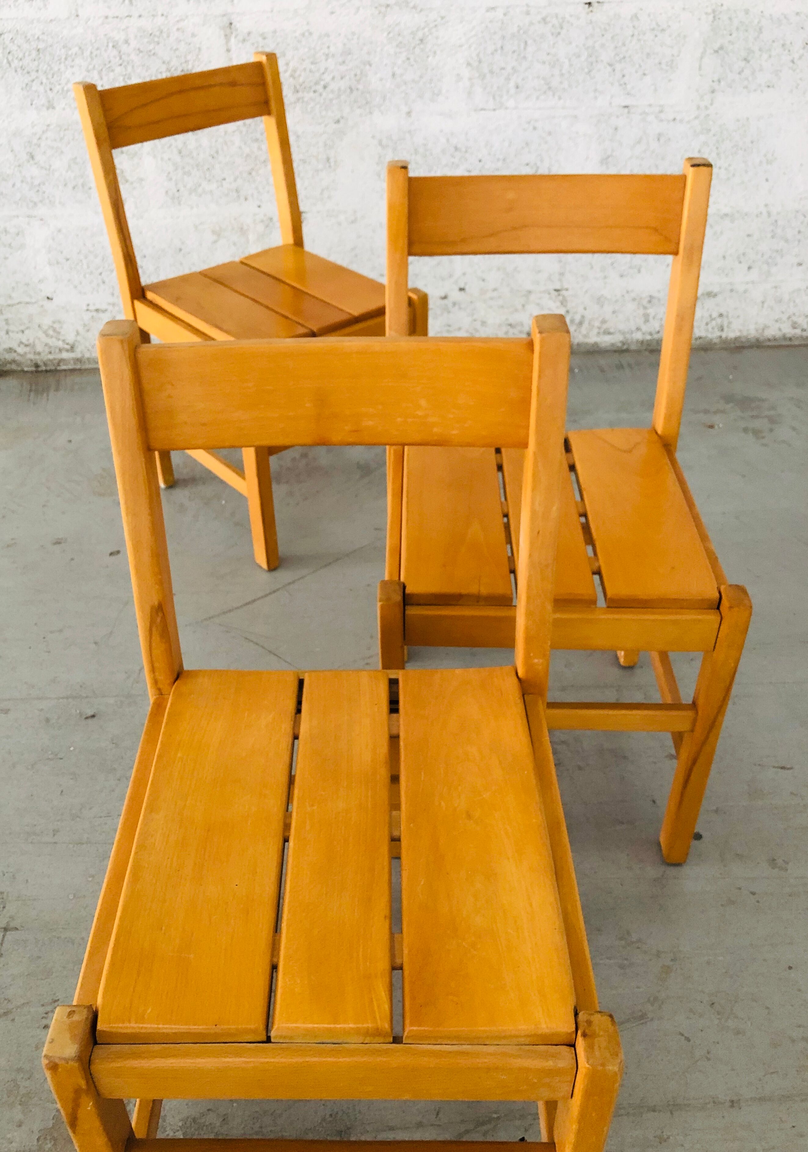 Suite of four vintage chairs