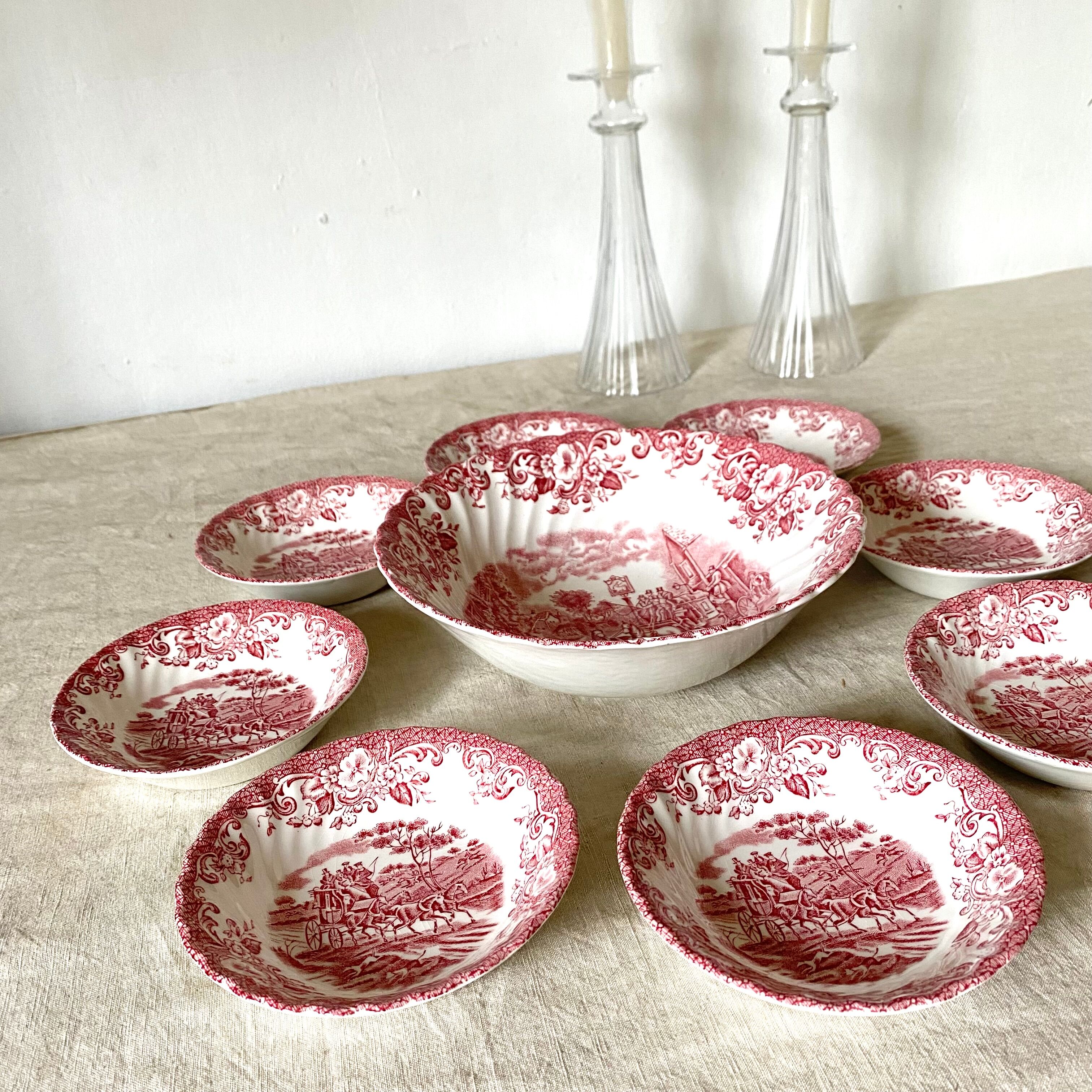 Johnson brother english porcelain cups and salad bowl