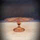 Cake dish on pink foot