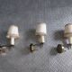 3 brass sconces with lampshade, 50