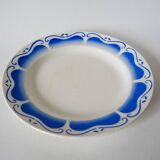 Set of 4 gien royal blue art deco flat plates 1930