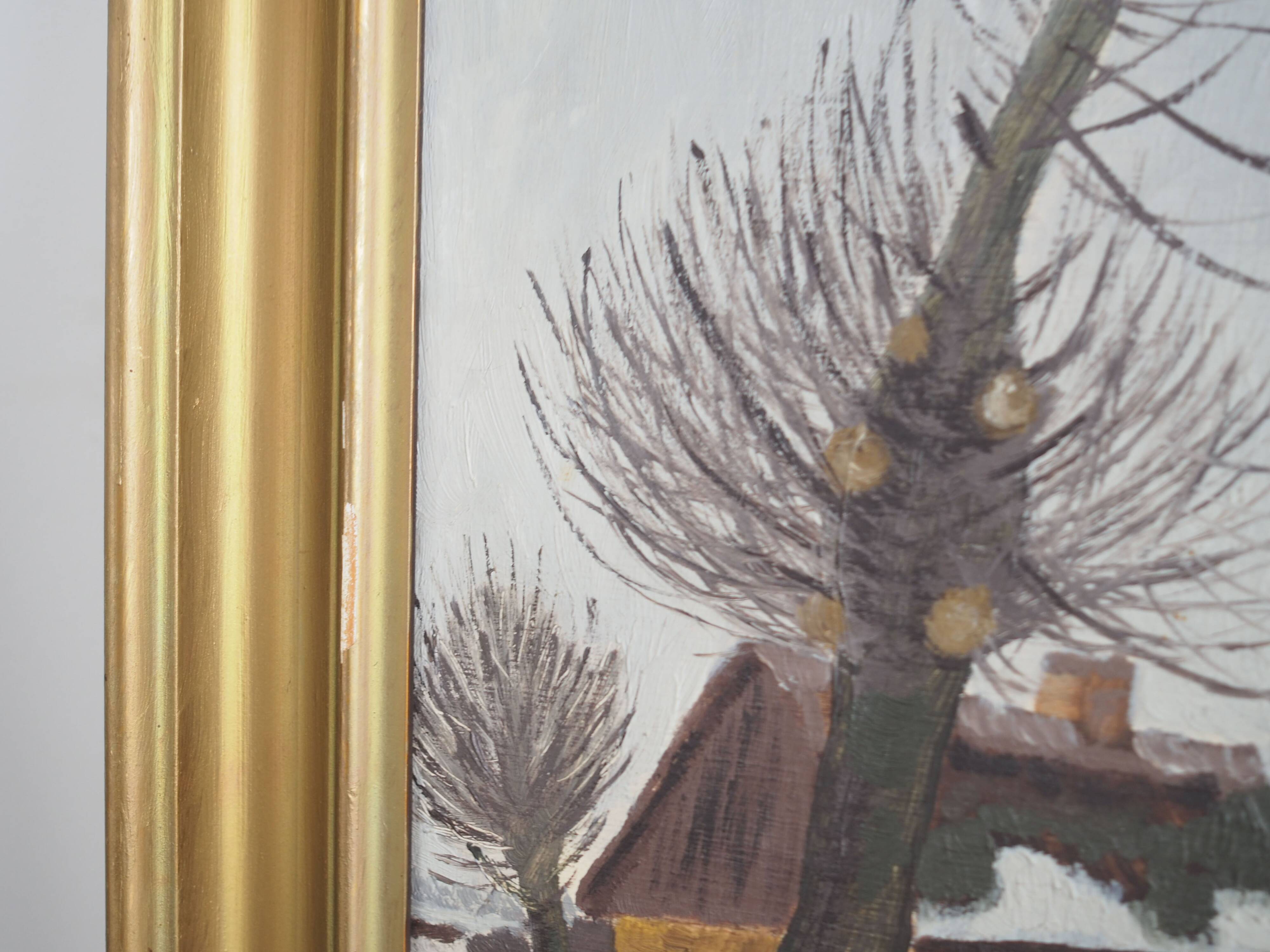 Painting „The Winterscape”, Scandinavian design, 1960s